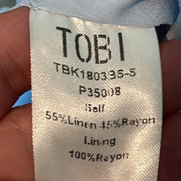 TOBI LINEN LACE UP MINI SKIRT PALE BLUE SIZE SMALL PETITE - Picture 7 of 9